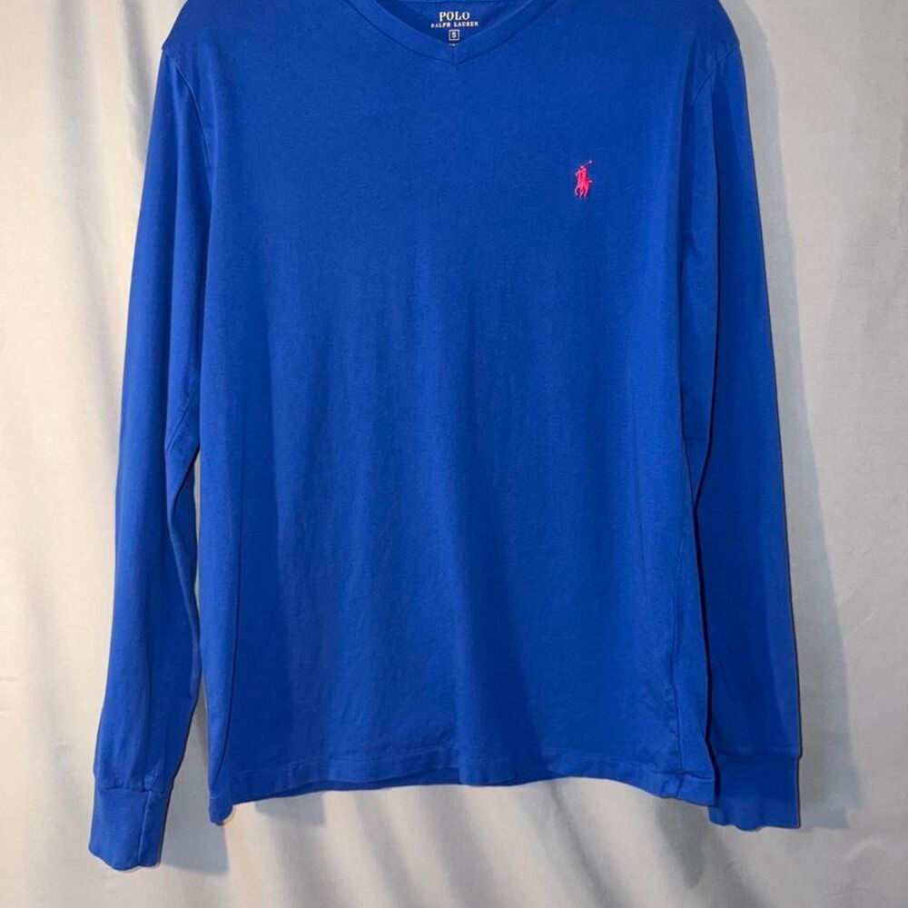 Polo Ralph Lauren blue long sleeve tee red pony
